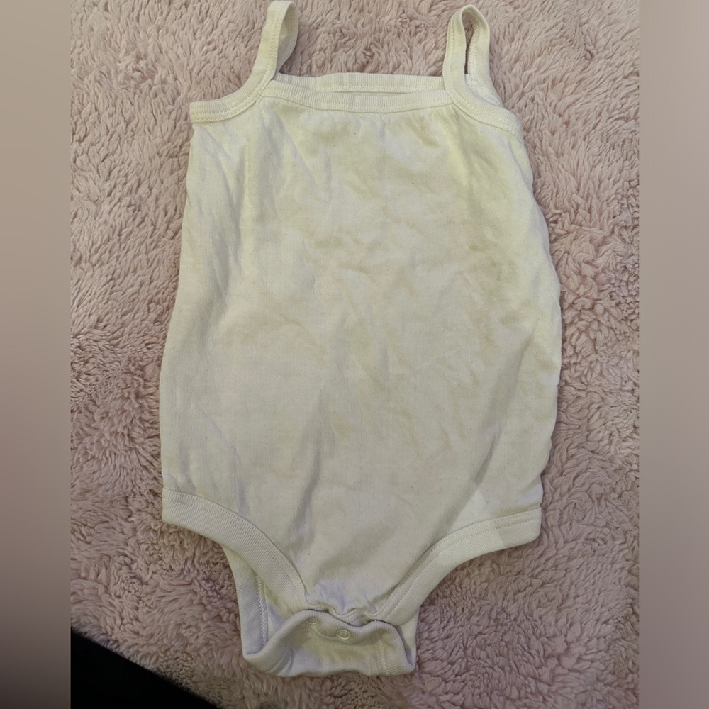 Baby Bodysuit Onesie Tank White Cream Size 9-12 months